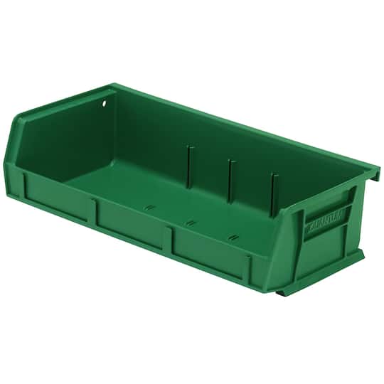 B2777181 11 x 5.38 x 3 in. Ultra Series Polypropylene 3 Slots Stack & Hang Bin, Green - Case of 8